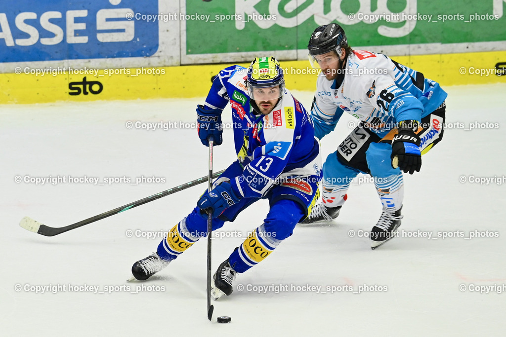 EC IDM WÄRMEPUMPEN VSV vs. Steinbach Black Wings Linz | #13 Adam Helewka EC VSV, #26 Travis Barron Black Wings Linz, EC IDM WÄRMEPUMPEN VSV vs. Steinbach Black Wings Linz, EC IDM WÄRMEPUMPEN VSV vs. Steinbach Black Wings Linz am 04.03.2026 in Villach (Stadthalle Villach), Austria, (Photo by Bernd Stefan)