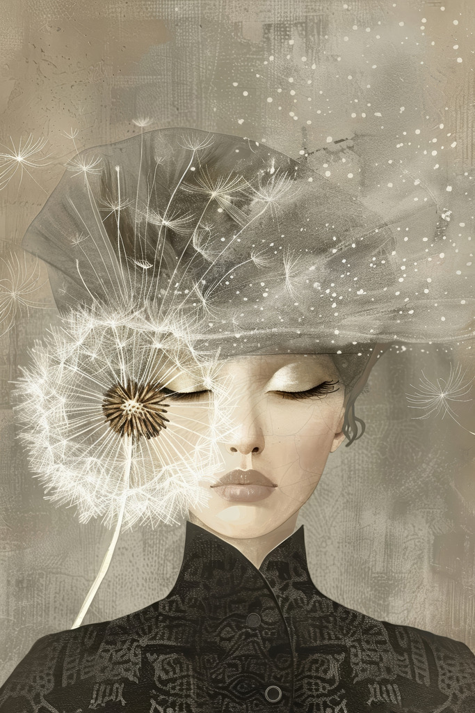 10240611 - Lady Dandelion | Modernes Wandbild oder Poster im Stil einer Illustration. Für Preise, Formate und Ausführungen klicken Sie bitte auf "Bestellen".