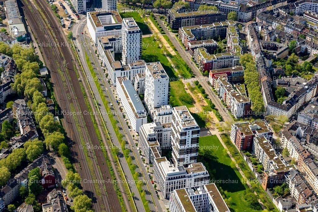 Luftbild Düsseldorf-2173 | Luftbild Büro- und Geschäftshaus- Ensemble " Le Quartier Central " an der Toulouser Allee im Ortsteil Stadtmitte in Düsseldorf im Ruhrgebiet im Bundesland Nordrhein-Westfalen. - Realisiert mit Pictrs.com