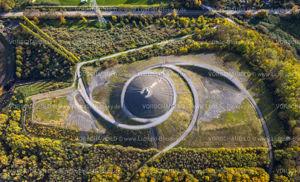 Gelsenkirchen221102013suedlich | Luftbild, Halde Rheinelbe mit Himmelstreppe Skulptur, Ückendorf, Gelsenkirchen, Ruhrgebiet, Nordrhein-Westfalen, Deutschland