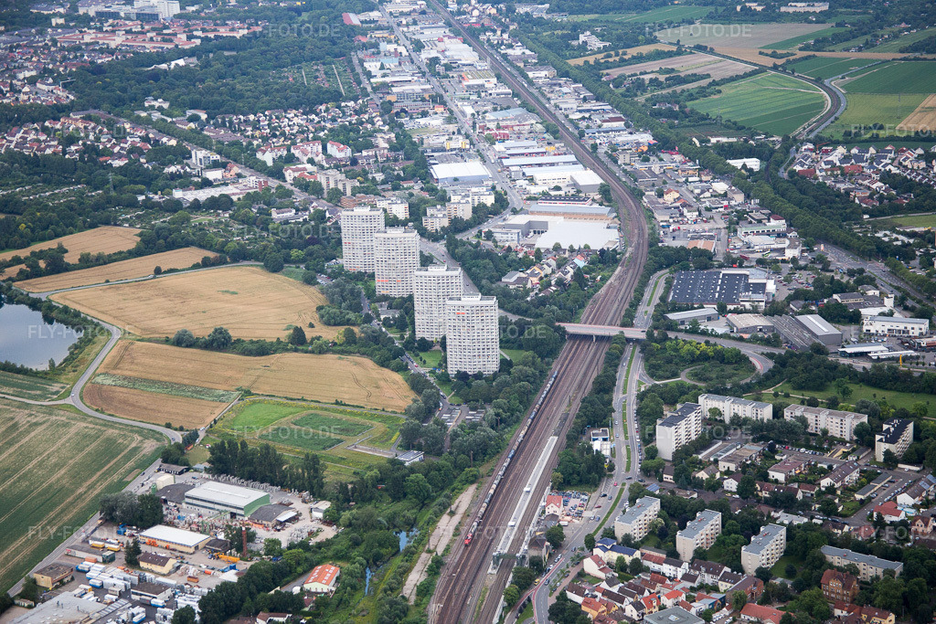 Luftbild: Industriestraße im Ortsteil Friesenheim in Ludwigshafen im Bundesland Rheinland-Pfalz in Deutschland. Foto: IMG_091037.jpg vom 04.07.2016 durch Werner Riehm/FLY-FOTO.de