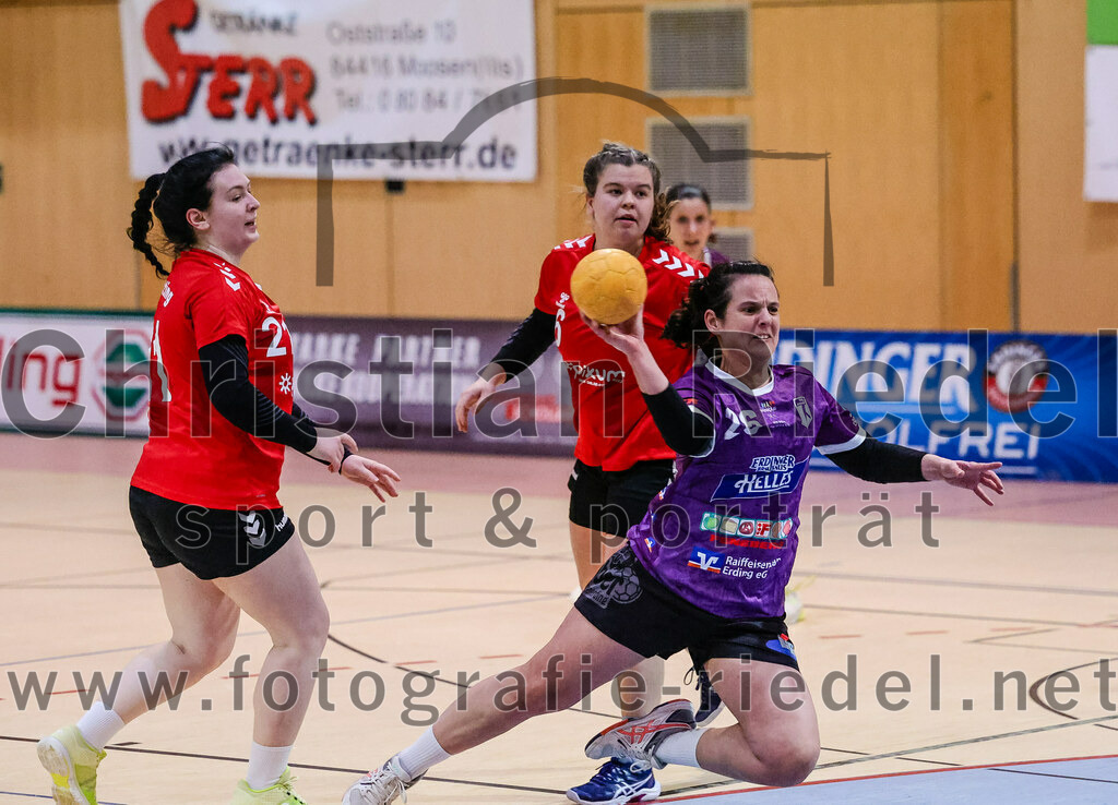 2024-01-27_020_SpVgg_Altenerding_II_gegen_TV_Altoetting_II | Erding, Deutschland, 27.01.2024:
Handball, Bezirksliga Frauen Altbayern 2023 / 2024, 10. Spieltag, SpVgg Altenerding II gegen TV Altötting II, Endergebnis: 17:29

Stefanie Schröder (TV Altötting, #21), Kati Gottschalk (SpVgg Altenerding, #26), Mira Huber (TV Altötting, #6)

Foto: Christian Riedel / fotografie-riedel.net