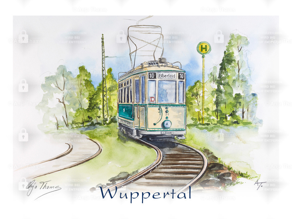 Straßenbahn der Bergischen Museumsbahnen | In Wuppertal-Kohlfurt unterhalten die bergischen Museumsbahn eine historische Straßenbahnstrecke. Der "Triebwagen 94" ist eines der Schmuckstücke des Museums der Bergischen Museumsbahnen in der Kohlfurth. Er kann im Rahmen der Museumsfahrten im Sommer benutzt werden. - Realisiert mit Pictrs.com