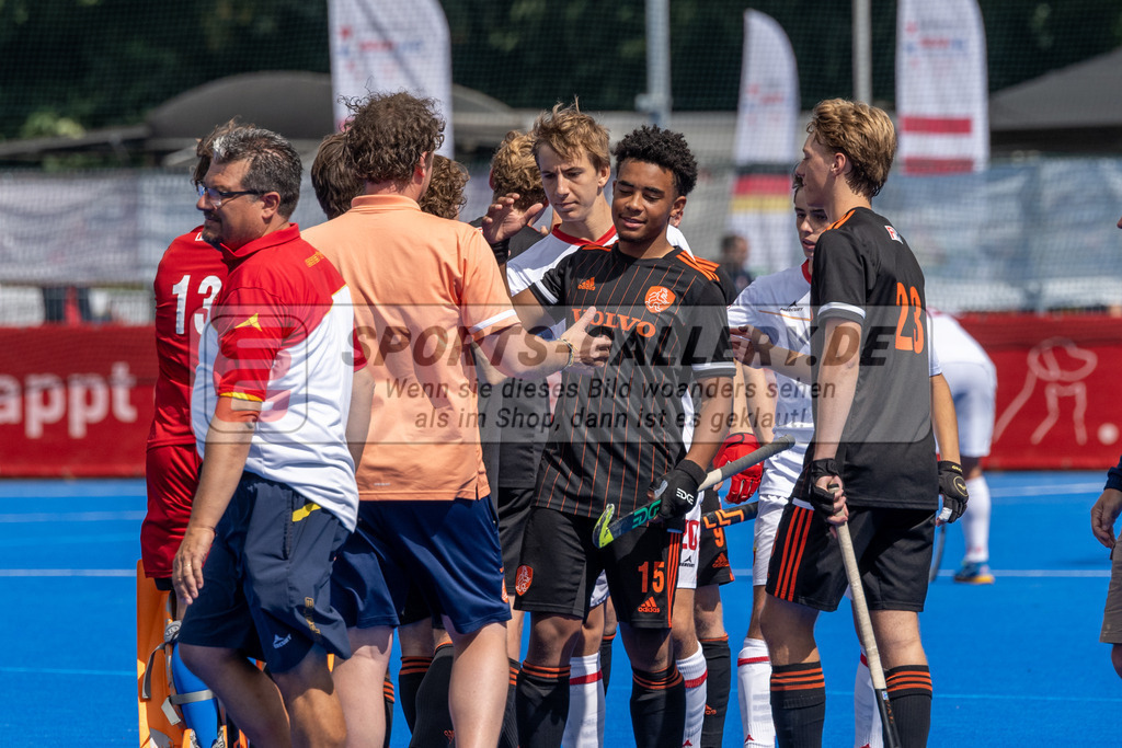 SFE_20230716_0229 | EuroHockey EM U18 Boys 3th 4th Netherlands vs Spain am 16.07.2023 in Krefeld (Gerd-Wellen-Hockeyanlage), Photo: Stephan Fehrmann 2023 (Sports-Gallery)