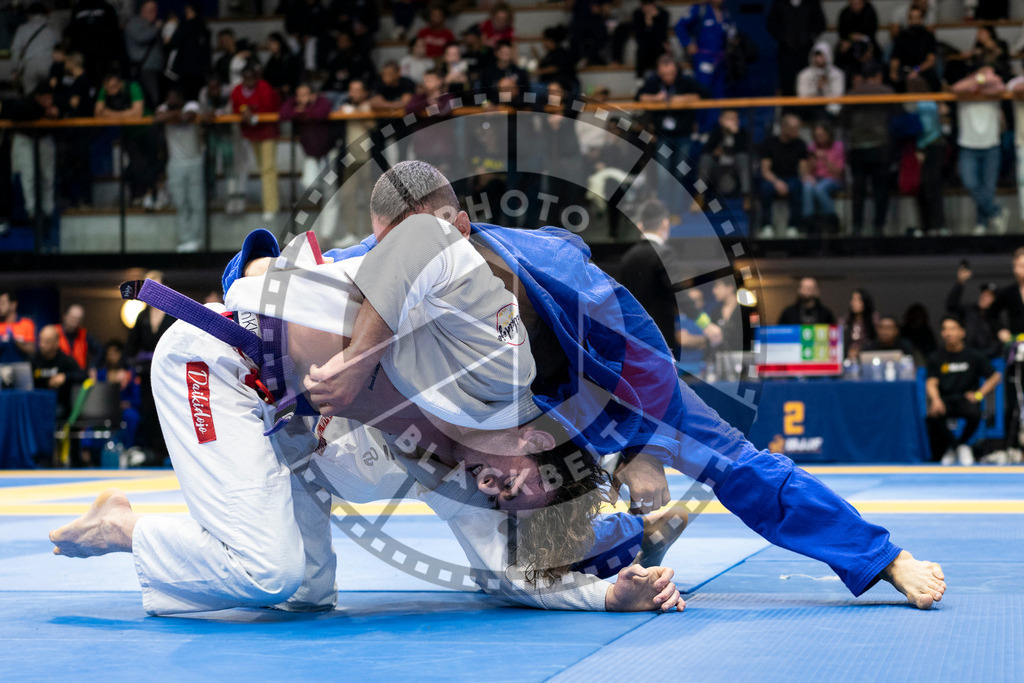 20240123PBB01831 | Fighters compete during the second day of the IBJJF European Championship in Paris, France, on January 23, 2024.