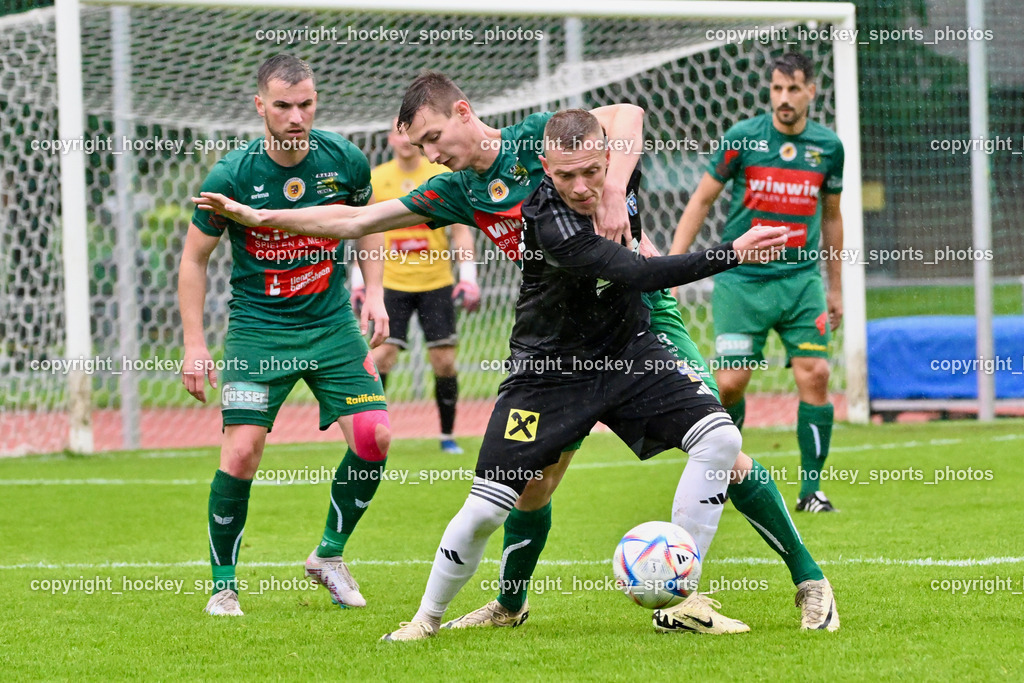 SV Rapid Lienz vs. URC Thal Assling | #7 Antonel Cabraja Rapid Lienz, #8 Lukas Schrott Rapid Lienz, #10 Jasmin Dindic Thal Assling, SV Rapid Lienz vs. URC Thal Assling, SV Rapid Lienz vs. URC Thal Assling am 08.06.2024 in Lienz (Dolomiten Satadion), Austria, (Photo by Bernd Stefan)