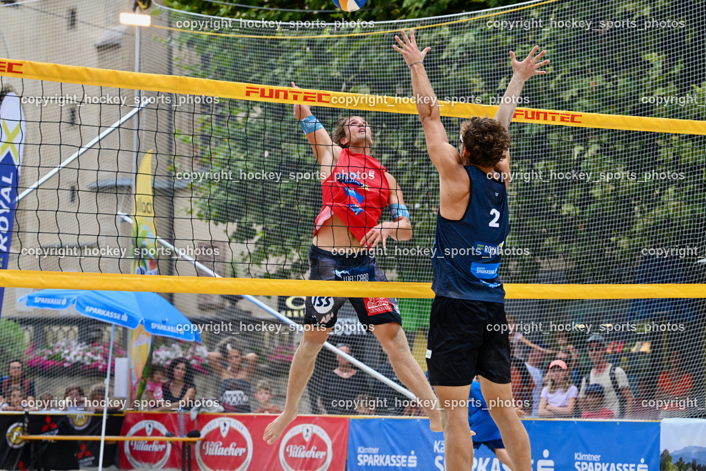 Kärntner Landesmeisterschaft Beach Volleyball | #2 FRIEDL Felix, #2 SPONER Philipp, Kärntner Landesmeisterschaft Beach Volleyball, Kärntner Landesmeisterschaft Beach Volleyball am 18.08.2024 in Villach (Rathausplatz Villach), Austria, (Photo by Bernd Stefan)