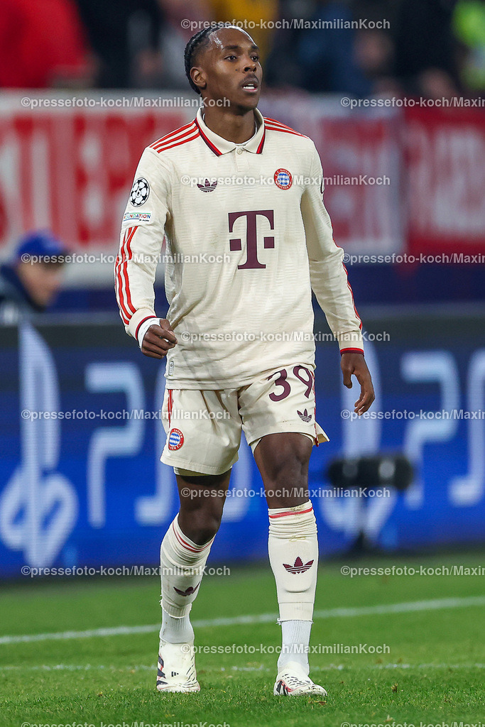 UCL10122402316 | 10.12.2024, Fußball, UEFA Champions League, Schachtar Donezk - FC Bayern München, Arena AufSchalke Gelsenkirchen, 8. Spieltag Saison 2024 2025: Mathys Tel (Bayern #39)DFB regulations prohibit any use of photographs as image sequences and or quasi-video.