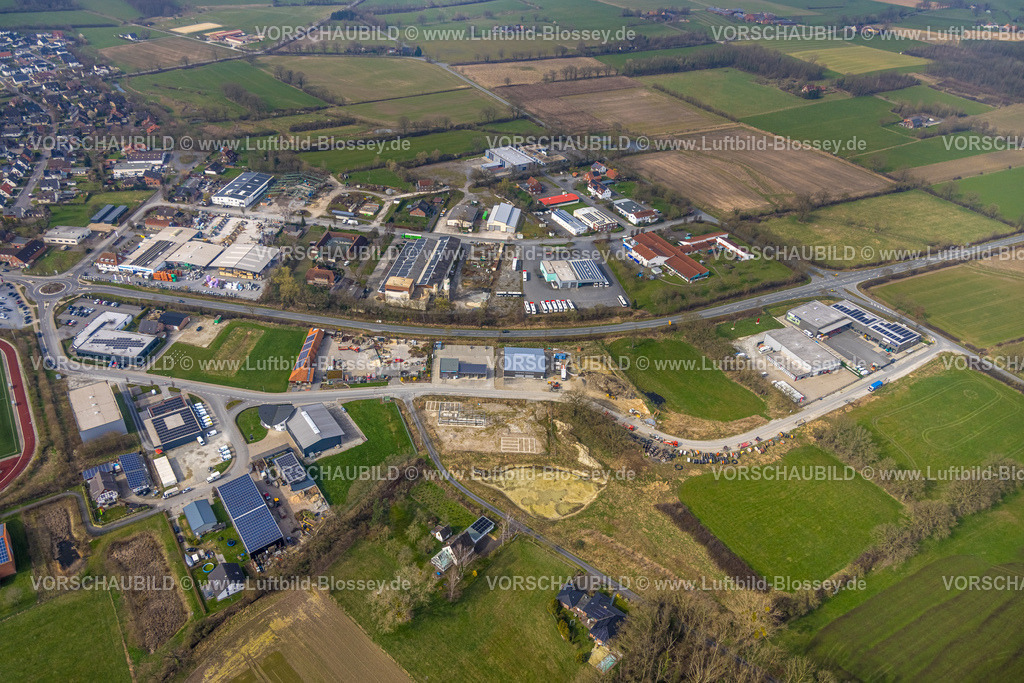 Lippetal240307133 | Luftbild, Gewerbegebiet Herzfeld, Lippetal, Herzfeld, Nordrhein-Westfalen, Deutschland