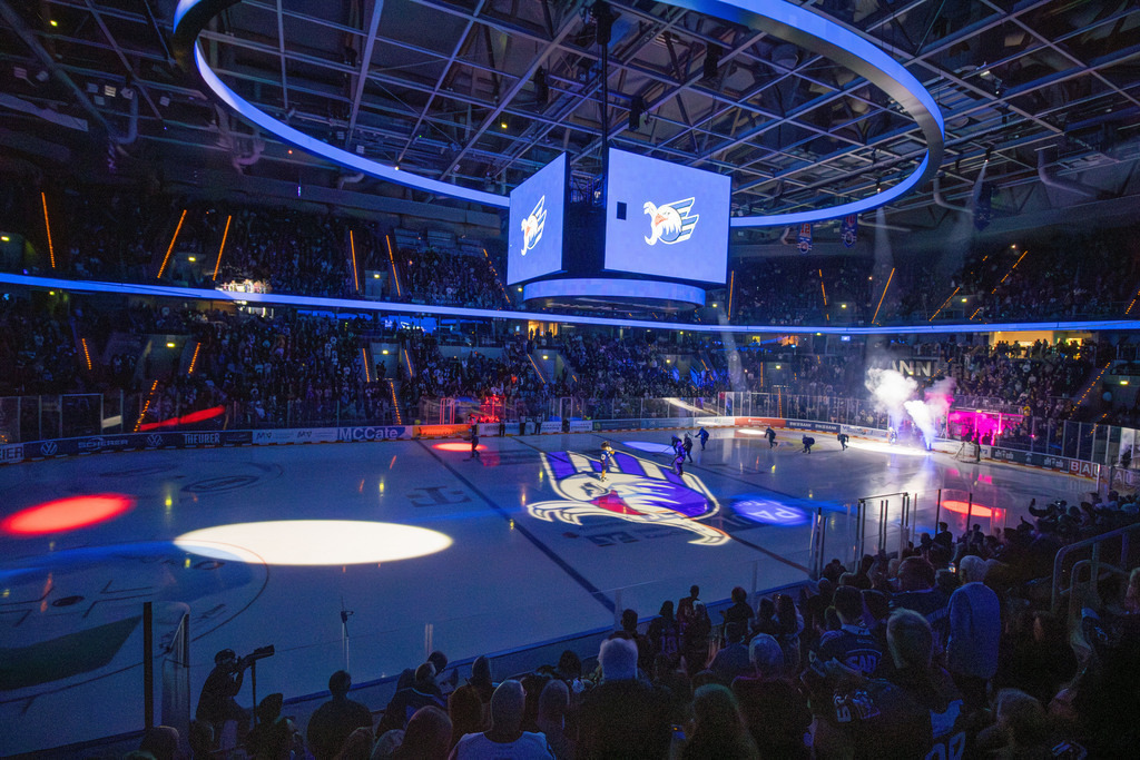 20.10.2024, DEL, Deutsche Eishockey Liga Saison 2024/25, 11. Spieltag: Adler Mannheim gegen Düsseldorfer EG. Bild: 12.031 Zuschauer sahen das Spiel in der SAP-Arena | 20.10.2024, DEL, Deutsche Eishockey Liga Saison 2024/25, 11. Spieltag: Adler Mannheim gegen Düsseldorfer EG. Bild: 12.031 Zuschauer sahen das Spiel in der SAP-Arena - Realisiert mit Pictrs.com