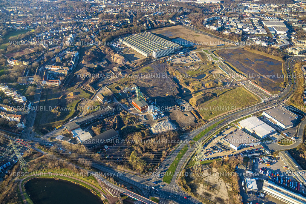 Essen230201739 | Luftbild, Baugebiet Neubau Stadtquartier Essen 51, ehem. Zeche Vereinigte Helene-Amalie, Neubau Nordtangente, Nordviertel, Essen, Ruhrgebiet, Nordrhein-Westfalen, Deutschland