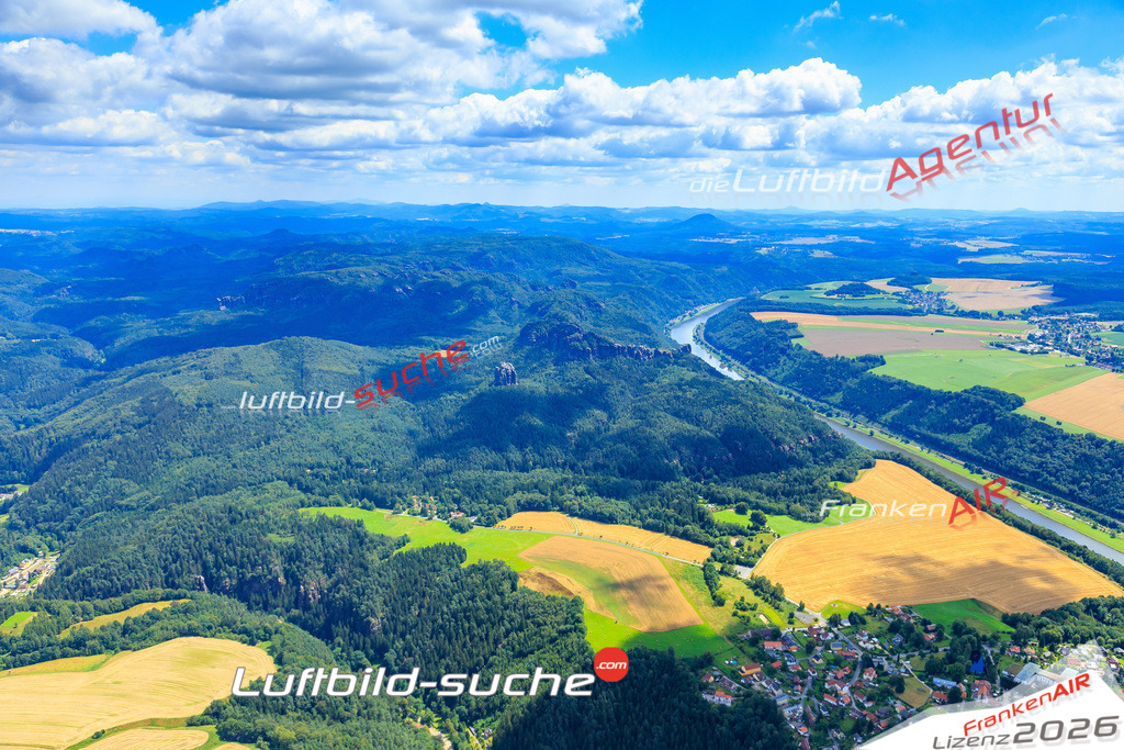 Die Luftaufnahme Ostrau - Bad Schandau wurde vom UL-Flugzeug (keine Drohne) aus fotografiert.Hohe Druck- Auflösung-die Geschenkidee!