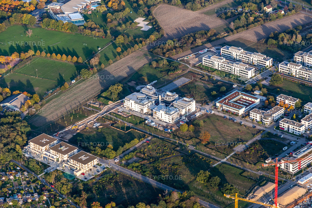 Luftbild: LTC - Linder Technologie Campus mit Weum GmbH, Systec&Services sowie Systec&Solutions in der Wilhelm-Schickard-Straße im Technologiepark Karlsruhe im Ortsteil Rintheim in Karlsruhe im Bundesland Baden-Württemberg in Deutschland. Foto: IMG_123425.jpg vom 19.10.2020 durch Werner Riehm/FLY-FOTO.de