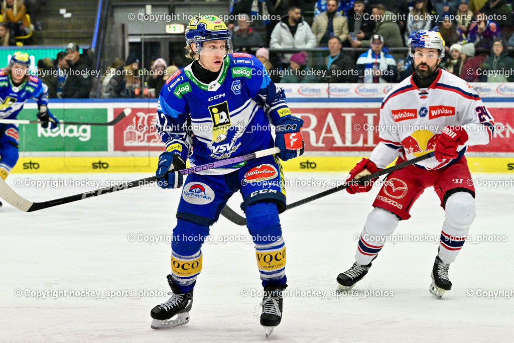EC IDM WÄRMEPUMPEN VSV vs. EC Red Bull Salzburg | #42 LANZINGER Benjamin EC VSV, #24 MURPHY RYAN EC Redbull Salzburg, EC IDM WÄRMEPUMPEN VSV vs. EC Red Bull Salzburg, EC IDM WÄRMEPUMPEN VSV vs. EC Red Bull Salzburg am 17.01.2025 in Villach (Stadthalle Villach), Austria, (Photo by Bernd Stefan)