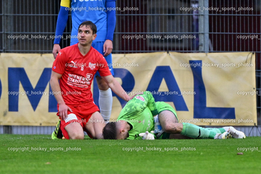 SAK vs. KAC 1909 | #6 Peter Pucker KAC, #1 Kristijan Kondic SAK, SAK vs. KAC 1909, SAK vs. KAC 1909 am 17.04.2025 in Klagenfurt (Sportpark Welzenegg), Austria, (Photo by Bernd Stefan)
