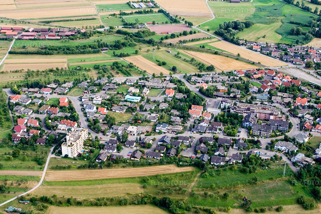 Luftbild: Ortsansicht von Norden im Ortsteil Altingen in Ammerbuch im Bundesland Baden-Württemberg in Deutschland. Foto: IMG_12268.jpg vom 02.08.2008 durch Werner Riehm/FLY-FOTO.de