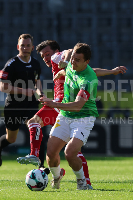 Grazer AK 1902 vs WSG Tirol – Austrian Bundesliga | Graz, Austria, 02.MAY.26 - SOCCER - ADMIRAL Bundesliga, Qualification Group, Grazer AK 1902 vs WSG Tirol. The image shows Christian Lichtenberger (GAK) and Valentino Mueller (WSG Tirol).