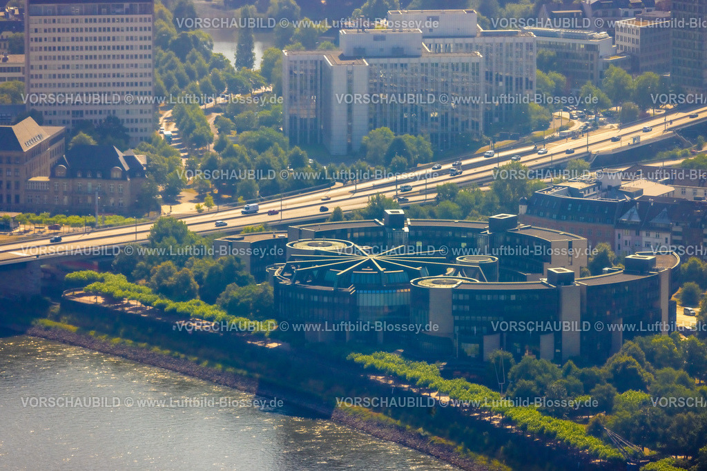 Duesseldorf220700834 | Luftbild, Landtag Nordrhein-Westfalen im Nebel, Hafen, Düsseldorf, Rheinland, Nordrhein-Westfalen, Deutschland