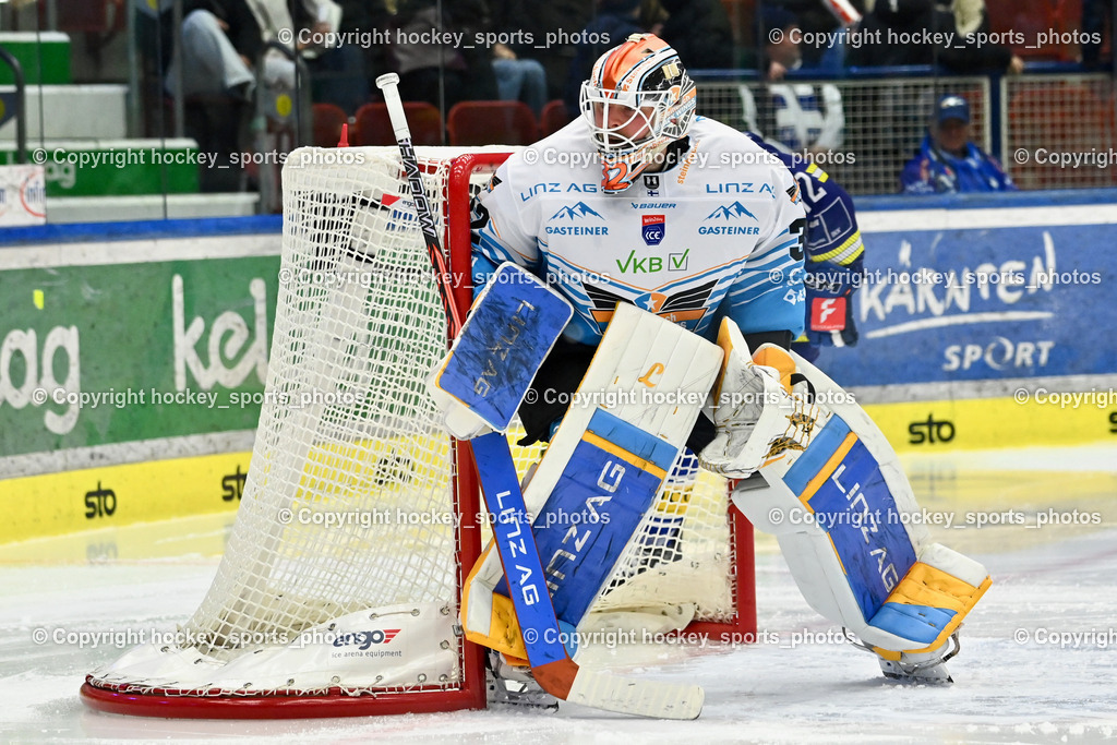 EC IDM WÄRMEPUMPEN VSV vs. Steinbach Black Wings Linz | #32 Rasmus Tirronen Black Wings Linz, EC IDM WÄRMEPUMPEN VSV vs. Steinbach Black Wings Linz, EC IDM WÄRMEPUMPEN VSV vs. Steinbach Black Wings Linz am 28.11.2025 in Villach (Stadthalle Villach), Austria, (Photo by Bernd Stefan)