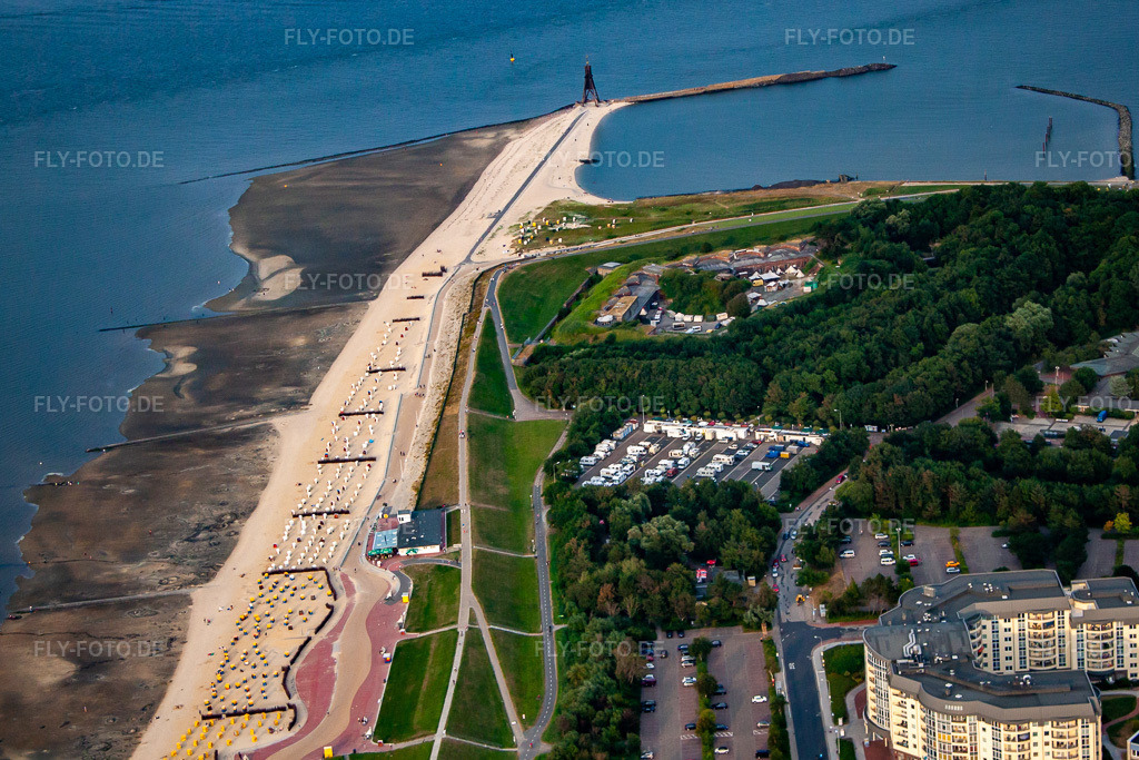 Luftbild: Fort Kugelbake an der Elbmündung. Nördlichster Punkt Niedersachsens im Ortsteil Döse in Cuxhaven im Bundesland Niedersachsen in Deutschland. Foto: IMG_70472.jpg vom 06.08.2014 durch Werner Riehm/FLY-FOTO.de