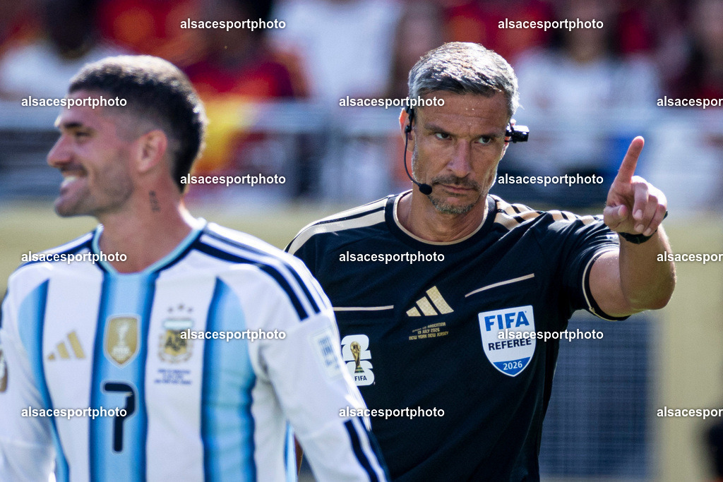 FOOTBALL : Argentine vs Espagne – Finale de la Coupe du Monde FIFA 2026. New York New Jersey Stadium, East Rutherford, New Jersey, États-Unis. 19/07/2026. | Slavko Vinčić a dirigé la finale de la Coupe du Monde de la FIFA 2026 entre l'Argentine et l'Espagne au New York New Jersey Stadium, à East Rutherford (New Jersey), le 19 juillet 2026, aux États-Unis.