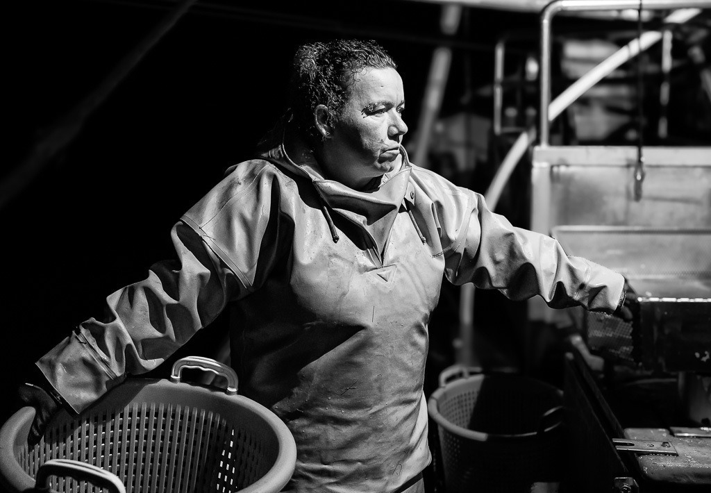 Fischerin Katrin Knudsen auf dem Krabbenkutter Annemarie © Holger Rüdel | Der Online-Shop von Holger Rüdel. Ausgewählte Fotografien als FineArt-Prints bestellen: Bildreportagen, Landschaften, Wildlife, History, Infrarot-Motive in Schwarzweiß und Verschiedenes.  - Realisiert mit Pictrs.com