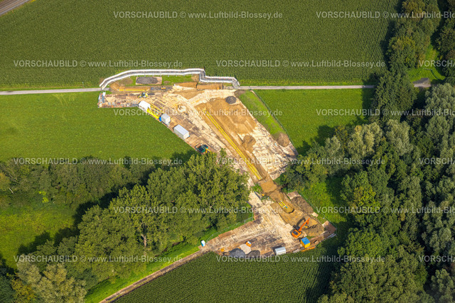 Kamen230900815 | Luftbild, Baustelle im Feld bei Westick, Kamen, Ruhrgebiet, Nordrhein-Westfalen, Deutschland