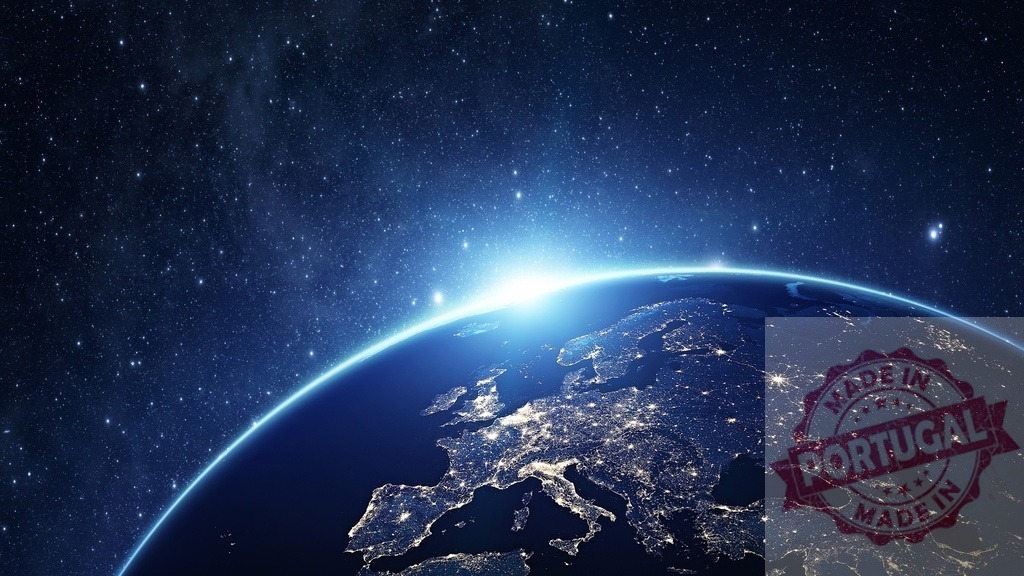 Planet Earth with city lights on Europe at sunrise | Planet Earth showing Europe's city lights at night with a bright sunrise over the horizon - Realized with Pictrs.com