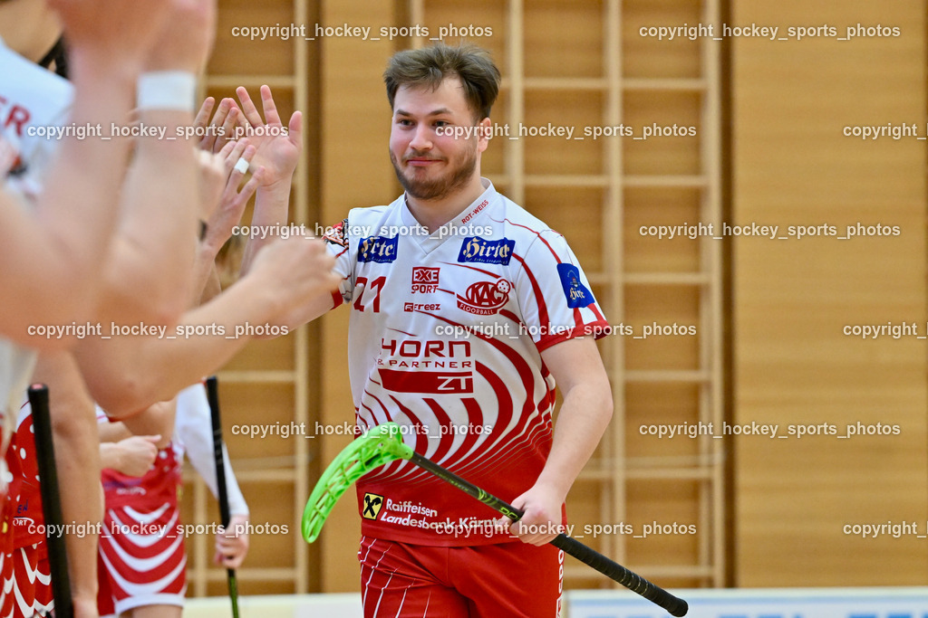 VSV Unihockye vs. KAC Floorball | #21 Tobias Grabner KAC Floorball, VSV Unihockye vs. KAC Floorball, VSV Unihockye vs. KAC Floorball am 13.04.2025 in Villach (Ballspielhalle St. Martin), Austria, (Photo by Bernd Stefan)