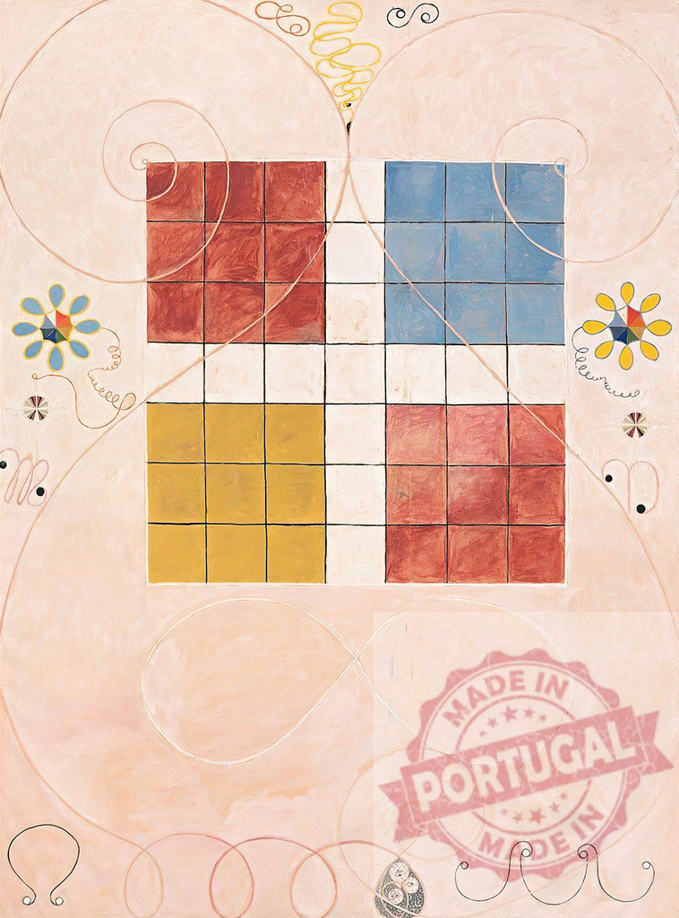 Hilma af Klint The Ten Largest No. 10 old age. Hilma af Klimt | Abstract painting featuring geometric squares, spirals, and symbolic elements, reflecting spiritualism - Realisiert mit Pictrs.com