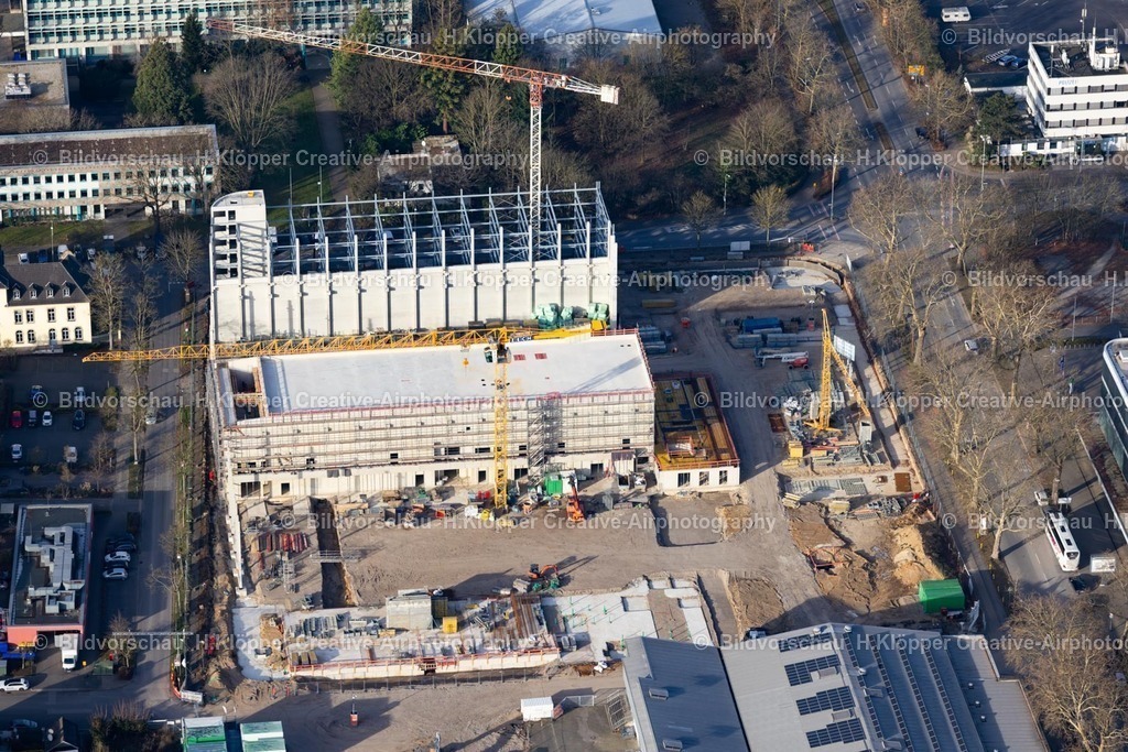 Luftbild Rheinlandhallen Krefeld-8151 | Luftbildfotografie Baustelle zum Neubau der "Rheinlandhallen" Sport-Essemble an der De-Greiff-Straße, Mengelbergstraße in Krefeld im Ruhrgebiet im Bundesland Nordrhein-Westfalen, Deutschland. - Realisiert mit Pictrs.com