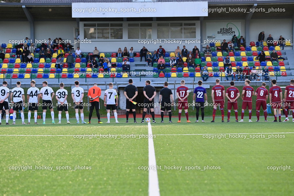SV Spittal vs. VST Völkermarkt 5.4.2024 | SV Spittal Mannschaft, VST Völkermarkt Mannschaft, SV Spittal vs. VST Völkermarkt 5.4.2024, SV Spittal vs. VST Völkermarkt am 05.04.2024 in Spittal an der Drau (Goldeck Stadion), Austria, (Photo by Bernd Stefan)