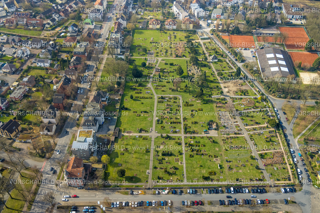 Hamm240306339 | Luftbild, Ostenfriedhof und Jüdischer Friedhof Hamm, Gräberfeld, Mitte, Hamm, Ruhrgebiet, Nordrhein-Westfalen, Deutschland