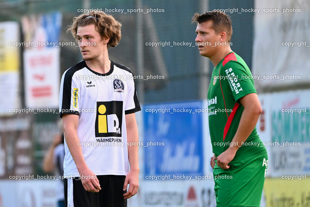 FC Gmünd vs. SV Spittal 1921 | #18 Kristijan Jelic SV Spittal, #13 Ivica Ban FC Gmünd, FC Gmünd vs. SV Spittal 1921, FC Gmünd vs. SV Spittal 1921 am 27.08.2024 in Gmünd (Sportplatz Karnerau), Austria, (Photo by Bernd Stefan)