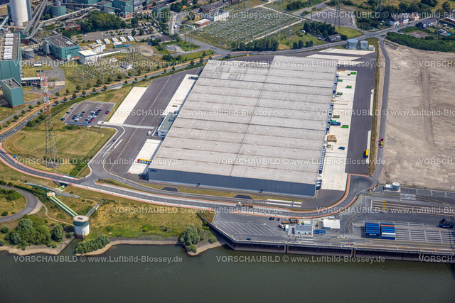 Duisburg220702554 | Luftbild, logport VI, Baustelle mit Neubau Logistikunternehmen DSV Halle, Alt-Walsum, Duisburg, Ruhrgebiet, Nordrhein-Westfalen, Deutschland
