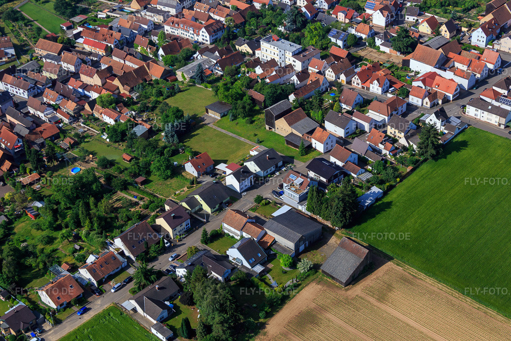 Luftbild: Am Hinterweg in Herxheim bei Landau im Bundesland Rheinland-Pfalz in Deutschland. Foto: IMG_081000.jpg vom 14.06.2015 durch Werner Riehm/FLY-FOTO.de