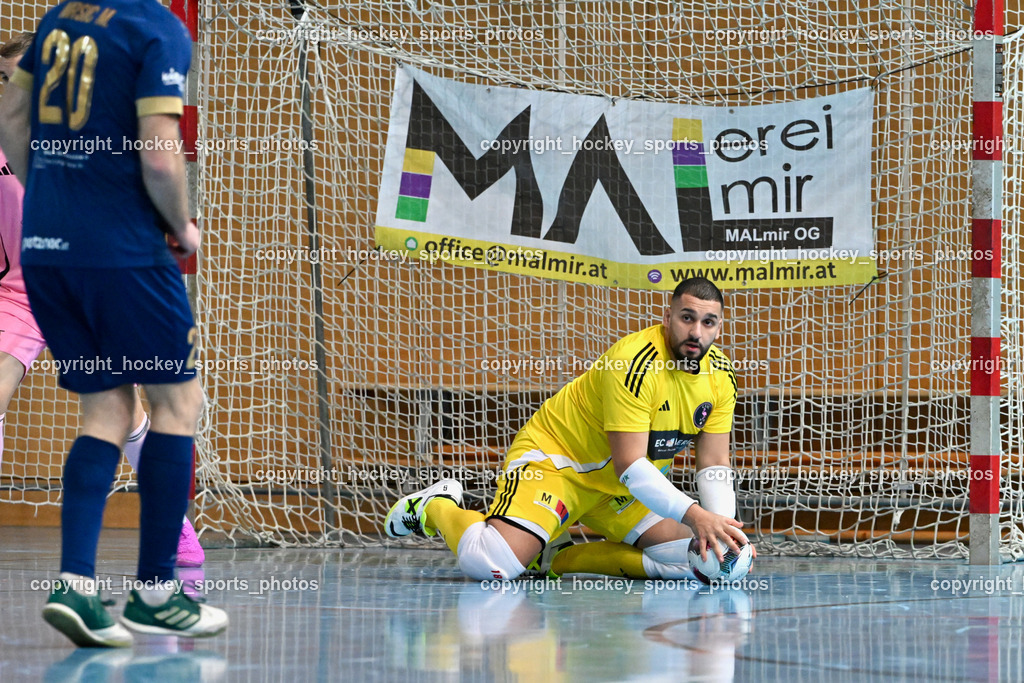 Carinthia Flamengo Futsal Club vs. Futsal Klagenfurt | #1 Youssef Helal Carinthia Flamengo, Carinthia Flamengo Futsal Club vs. Futsal Klagenfurt, Carinthia Flamengo Futsal Club vs. Futsal Klagenfurt am 01.12.2024 in Klagenfurt (Ballspielhalle Viktring), Austria, (Photo by Bernd Stefan)