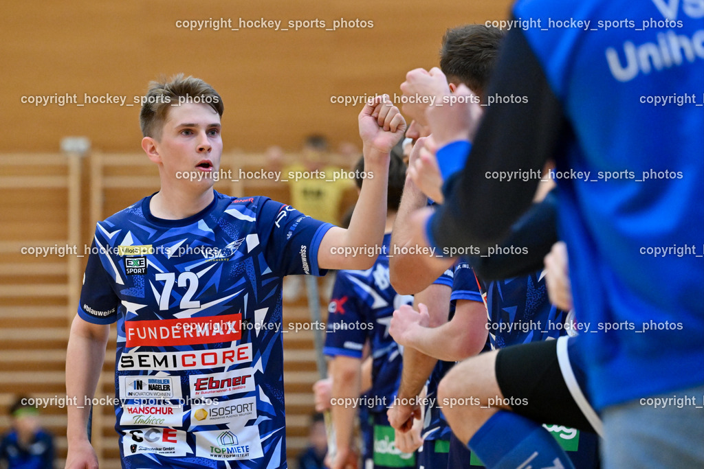 VSV Unihockye vs. KAC Floorball | #72 Kilian Kronig VSV Unihockey, VSV Unihockye vs. KAC Floorball, VSV Unihockye vs. KAC Floorball am 13.04.2025 in Villach (Ballspielhalle St. Martin), Austria, (Photo by Bernd Stefan)
