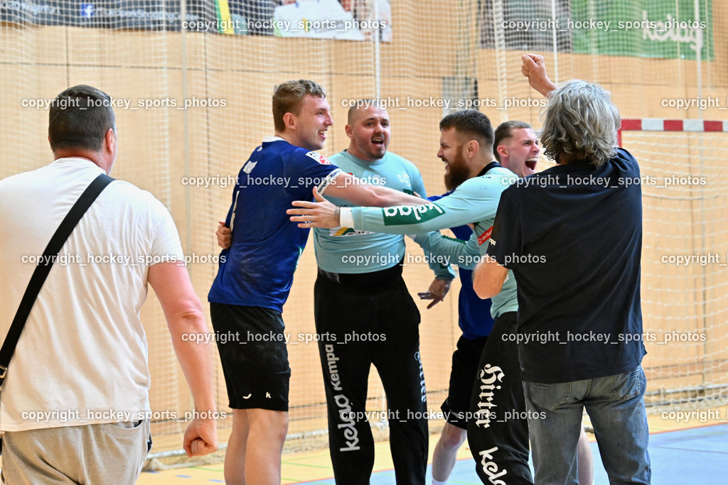 SC Ferlach vs. UHK Krems | Jubel Sc Ferlach Mannschaft, #8 KNAPP Simon SC Ferlach, #1 DOBAJ Gasper SC Ferlach, #96 KONECNY Micha Martin SC Ferlach, SC Ferlach vs. UHK Krems, SC Ferlach vs. UHK Krems am 02.05.2026 in Ferlach (Ballspielhalle Ferlach), Austria, (Photo by Bernd Stefan)