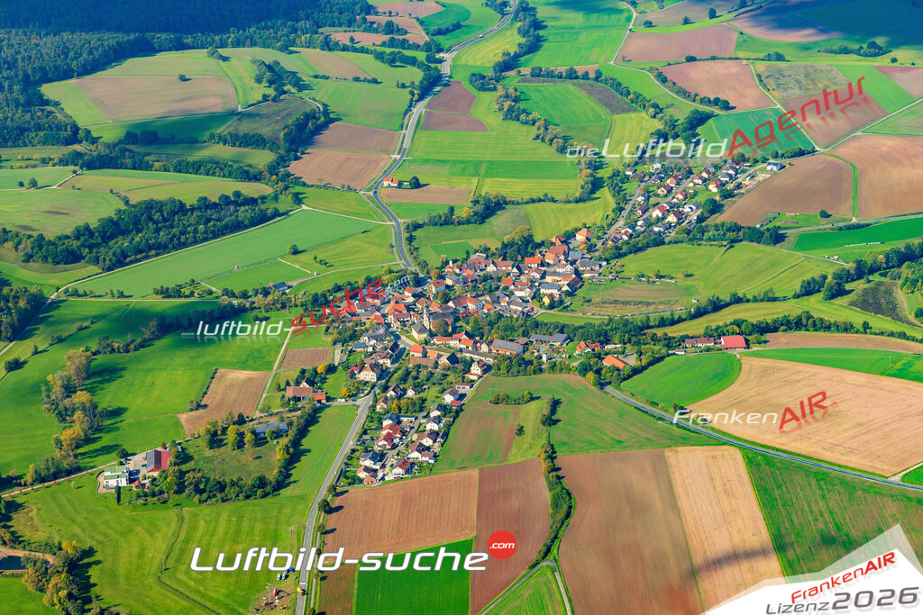 Schöne Luftaufnahme als Geschenk in Prölsdorf Rauhenebrach - Die Luftbildaufnahme wurde 2025 vom UL-Flugzeug heraus erstellt ( keine Drohne ) - Hochauflösende Luftaufnahme -Nicht vergleichbar mit Google Maps oder Satelittenbilder- Die Geschenkidee !Mit Lizenz und Bildrechte bestellbar