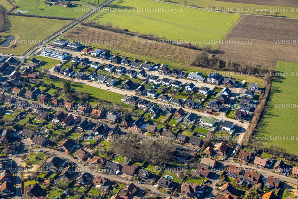 Nordkirchen230205829Suedkirchen | Luftbild, Ortsansicht mit Neubaugebiet Julius Schwieters Straße und Paula Wilken Straße, Südkirchen, Nordkirchen, Münsterland, Nordrhein-Westfalen, Deutschland
