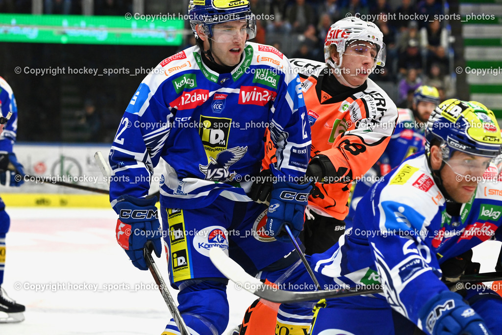 EC IDM WÄRMEPUMPEN VSV vs. MOSER MEDICAL GRAZ99ERS | #12 Brett Budgell EC VSV, #28 Lenz Moosbrugger Graz 99ers, EC IDM WÄRMEPUMPEN VSV vs. MOSER MEDICAL GRAZ99ERS, EC IDM WÄRMEPUMPEN VSV vs. MOSER MEDICAL GRAZ99ERS am 12.03.2026 in Villach (Stadthalle Villach), Austria, (Photo by Bernd Stefan)