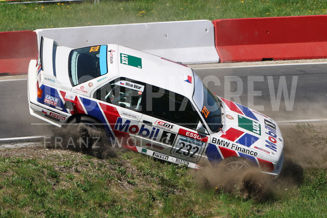 FIA European Hill Climb Championship – Rechberg 2026    | FIA European Hill Climb Championship at Rechberg, held from 24 to 26 April 2026 near Tulwitz, Styria, Austria. The image shows Milan VICAR (CZE) BMW M3 E30, turn around, crash.     