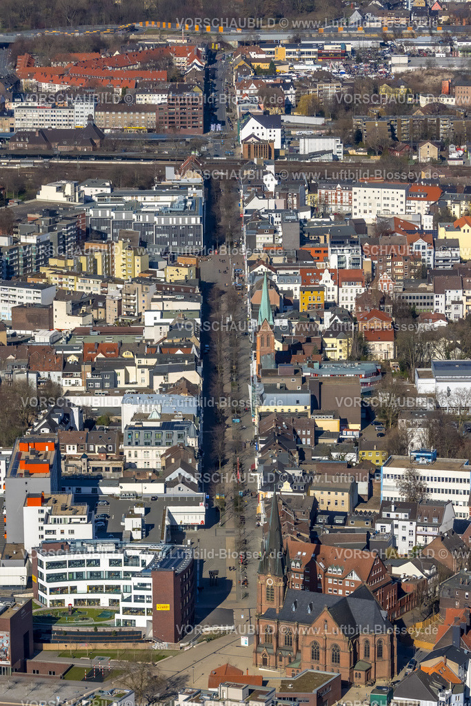 Herne230212141 | Luftbild, Neubau Europagarten und Europaplatz, Kreuzkirche und Bahnhofstraße, Herne-Mitte, Herne, Ruhrgebiet, Nordrhein-Westfalen, Deutschland