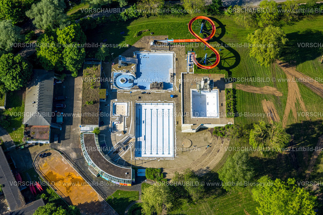Herdecke240503291 | Luftbild, Freibad Schwimmbad mit Wasserrutsche, Sport- und Freizeitzentrum Bleichstein ohne Wasser, Herdecke, Ruhrgebiet, Nordrhein-Westfalen, Deutschland