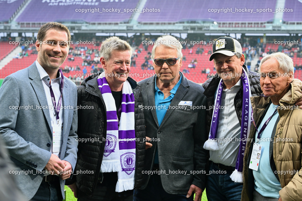 Austria Klagenfurt vs. SK Rapid 10.3.2024 | österreichische Fussball Legende Franz Hasil, österreichische Fussball Legende Friedl Koncilia, Klagenfurt Bürgermeister Christian Scheider, Arno Arthofer Landessportdirektor, Legenden Ehrung