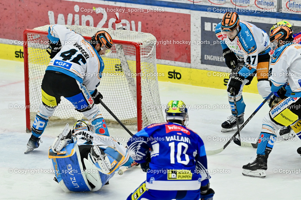 EC IDM Wärmepumpen VSV vs. STEINBACH BLACK WINGS LINZ  | #10 VALLANT Thomas EC VSV, #32 Tirronen Rasmus BLACK WINGS LINZ, #46 Würschl Niklas Andre BLACK WINGS LINZ, #47 Roe Logan BLACK WINGS LINZ, EC IDM Wärmepumpen VSV vs. STEINBACH BLACK WINGS LINZ , EC IDM Wärmepumpen VSV vs. STEINBACH BLACK WINGS LINZ  am 28.01.2025 in Villach (Stadthalle Villach), Austria, (Photo by Bernd Stefan)
