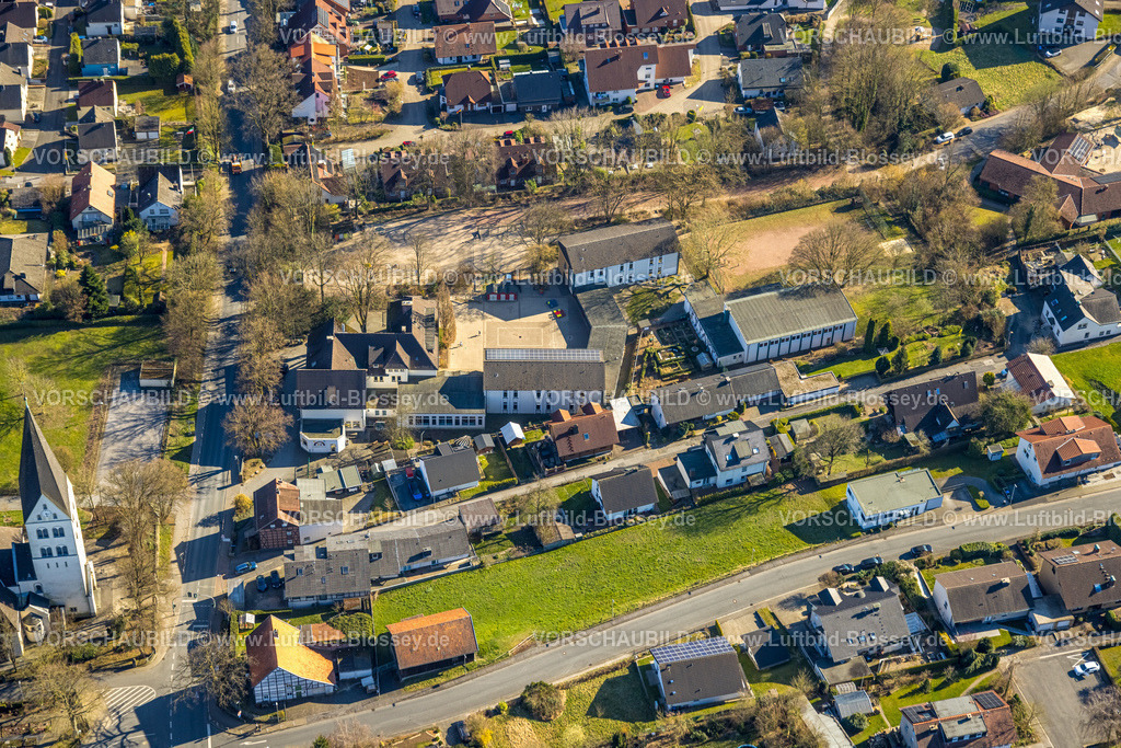 Wickede250305739 | Luftbild, Engelhardschule Grundschule, Wickede, Soester Börde, Nordrhein-Westfalen, Deutschland