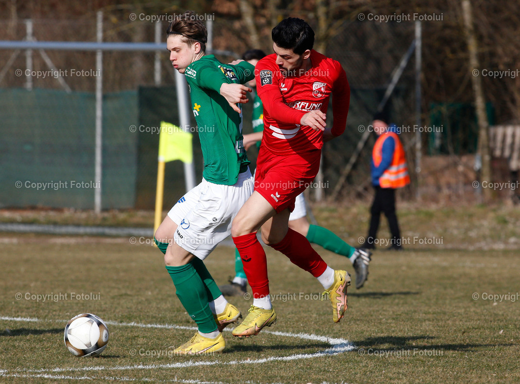 A_LUI_04032023_37 | SPORT,FUSSBALL LT1 OOE LIGA 2023 ASKOE OEDT-SC LUGSTEIN CABS FRIEDBURG 04.03.2023 IM BILD: BUENYAMIN KARATAS(OEDT) UND LEONARD JAGILOV (FRIEDBURG) FOTO:FOTOLUI