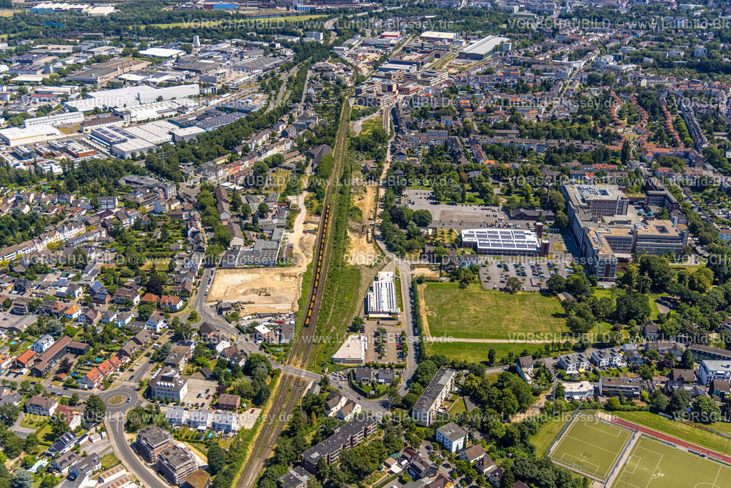 Muelheim230704184 | Luftbild, Baugebiet an der Heerstraße, TECHNIKUM Mülheim, Speldorf, Mülheim an der Ruhr, Ruhrgebiet, Nordrhein-Westfalen, Deutschland